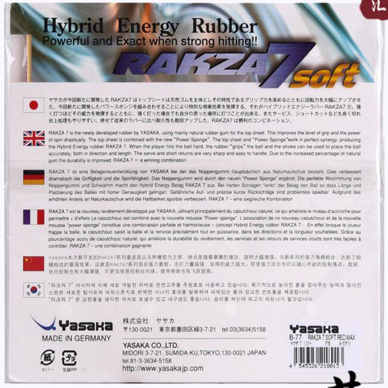 Asli Yasaka Rakza 7 Soft (B-77 - Table Tennis Market ulasan dan harga